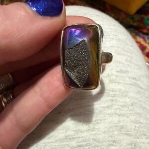 STERLING multicolored stone ring